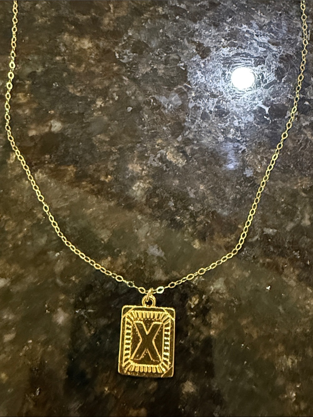 Anthropologie Gold Plated Vintage-Style Monogram Initial "X" Pendant Necklace!🔥🔥 - Picture 10 of 16